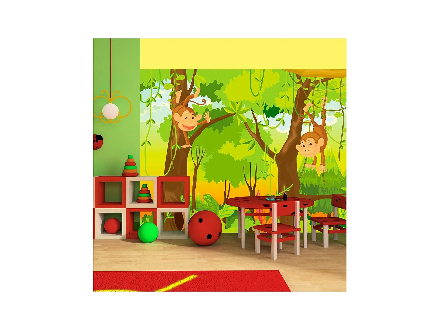 Papier Peint "Jungle Singes" 231 x 300 cm