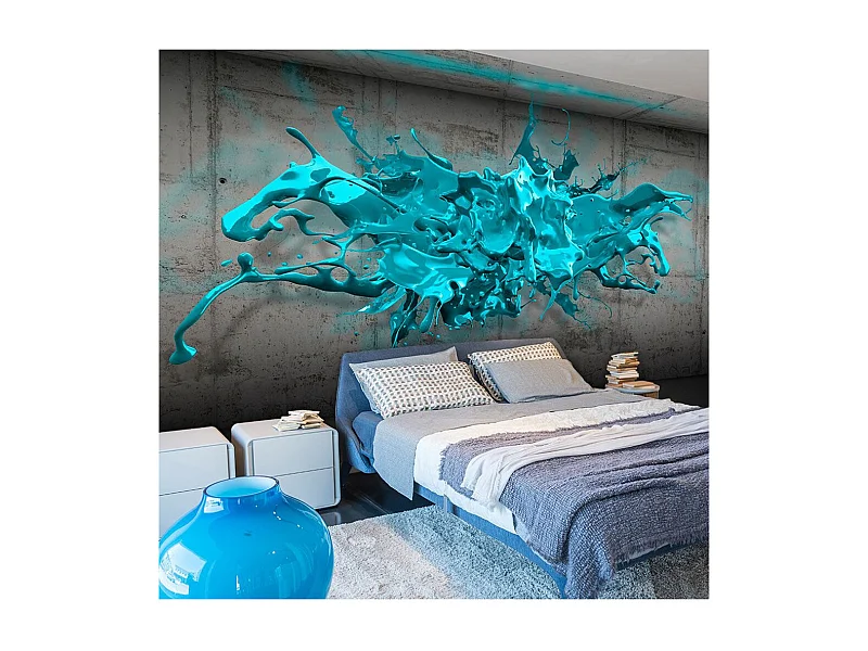 Papier Peint "Blue Ink Blot" 245 x 350 cm