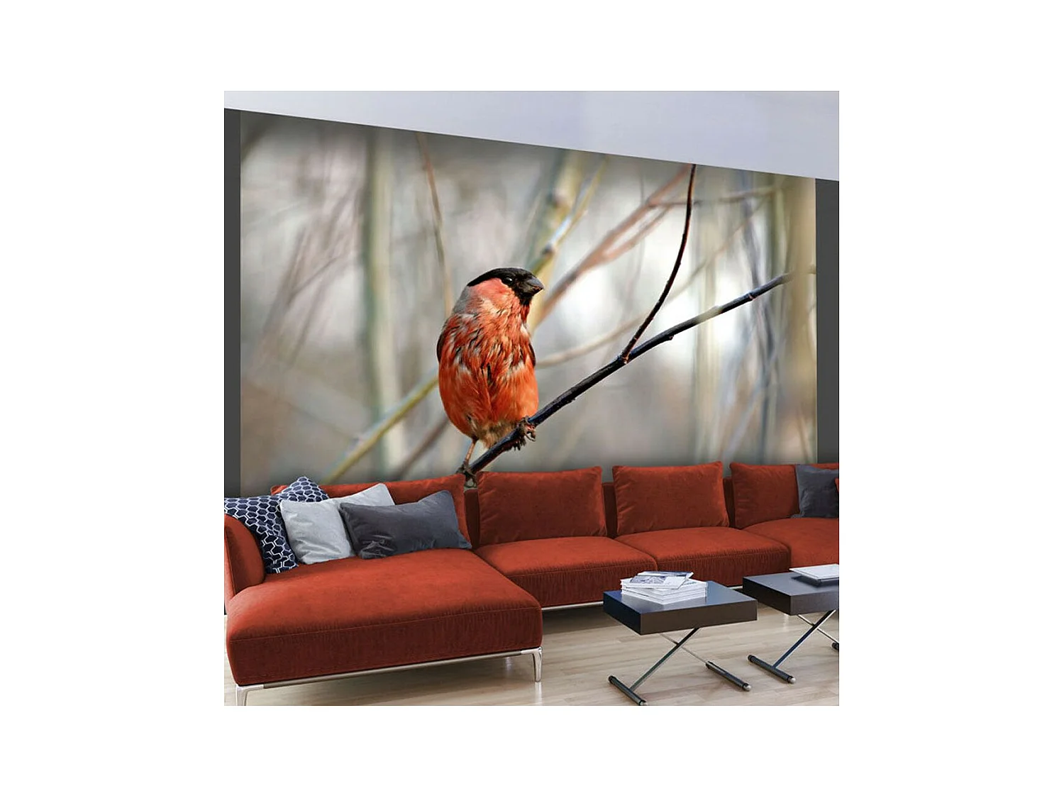 Papier Peint "Bullfinch in the Forest" 193 x 250 cm