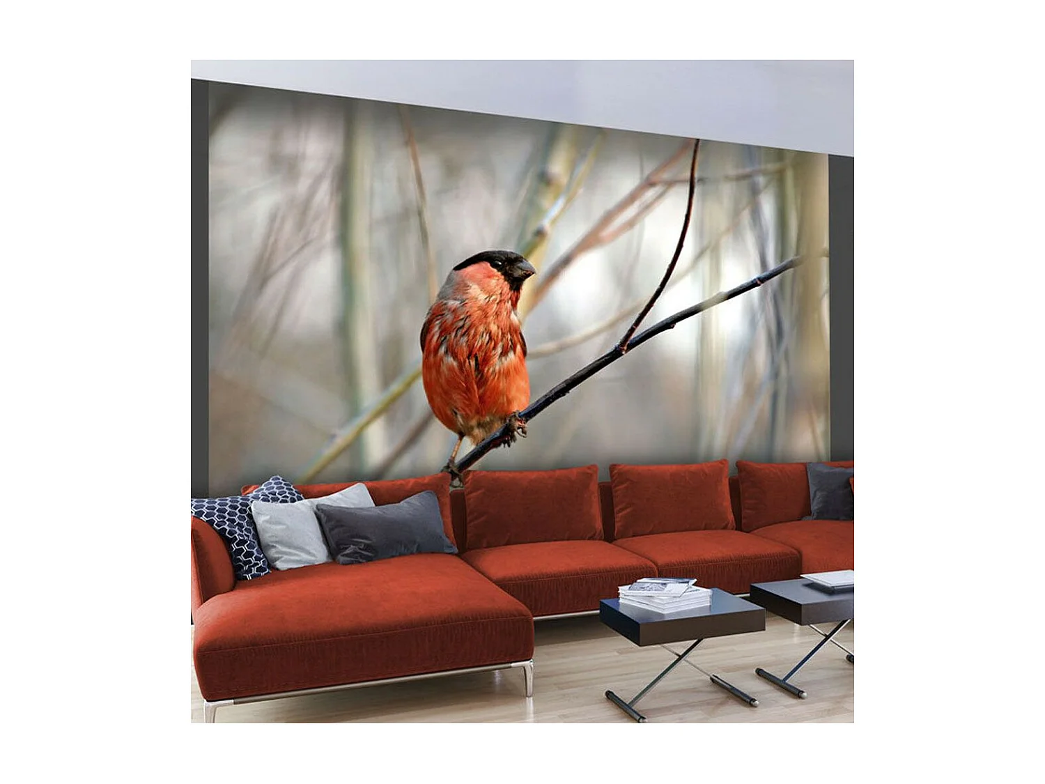 Papier Peint "Bullfinch in the Forest" 193 x 250 cm