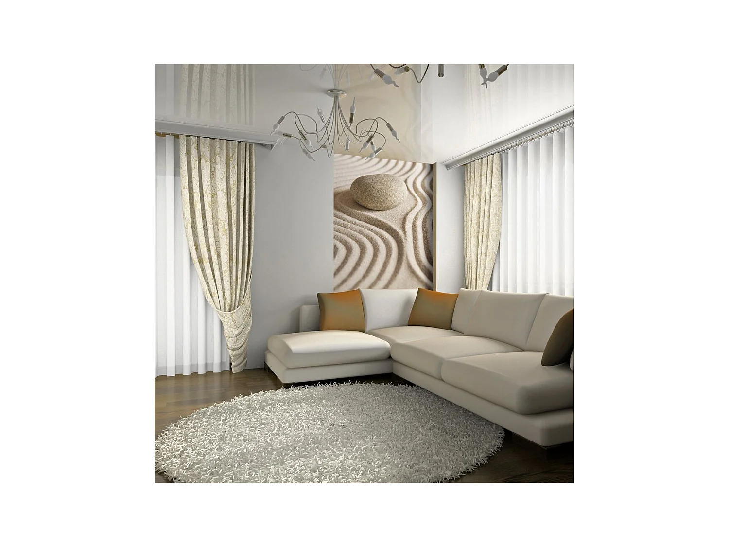 Papier Peint "Sable & Galet Zen" 231 x 300 cm