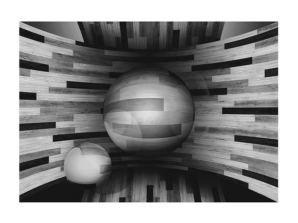 Papier Peint "Gray Sphere" 140 x 200 cm