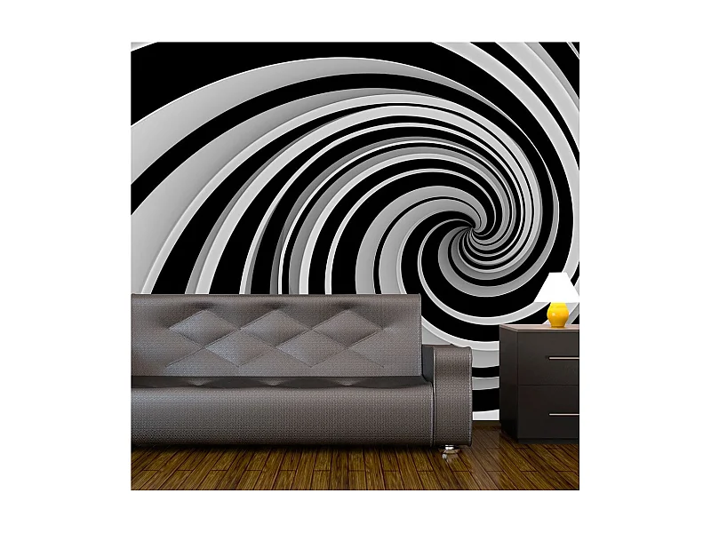 Papier Peint II "Black & White Swirl" 154 x 200 cm