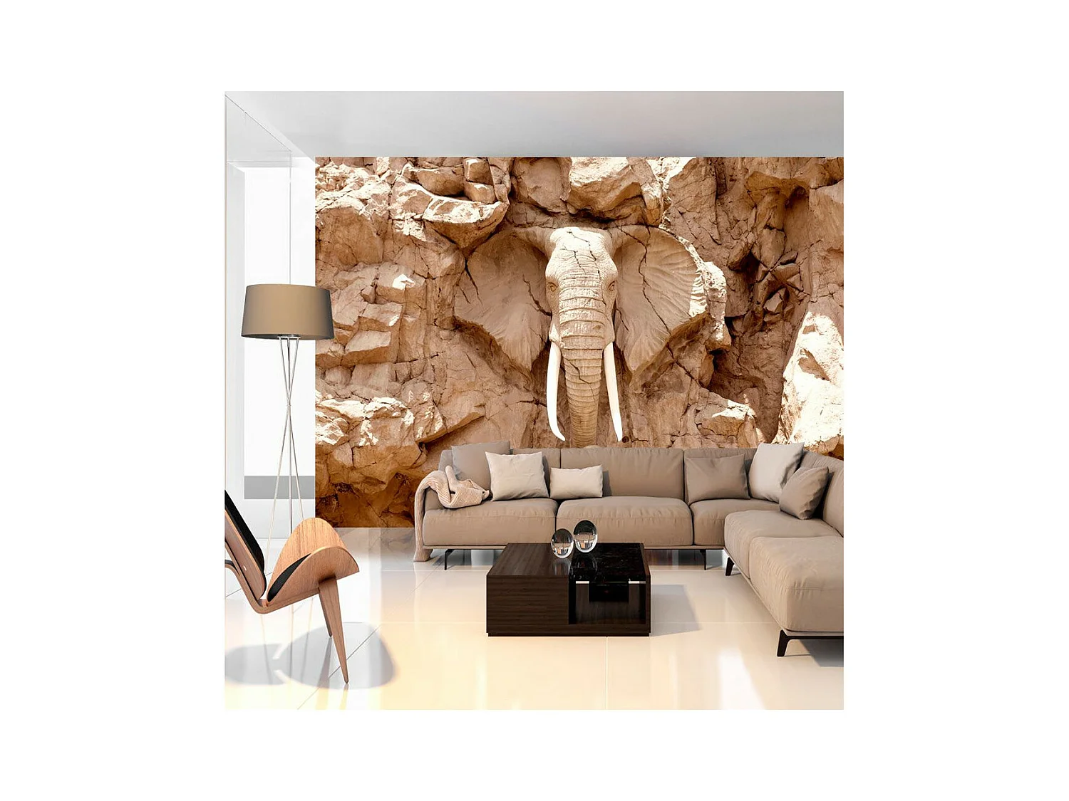 Papier Peint "Stone Elephant South Africa" 70 x 100 cm