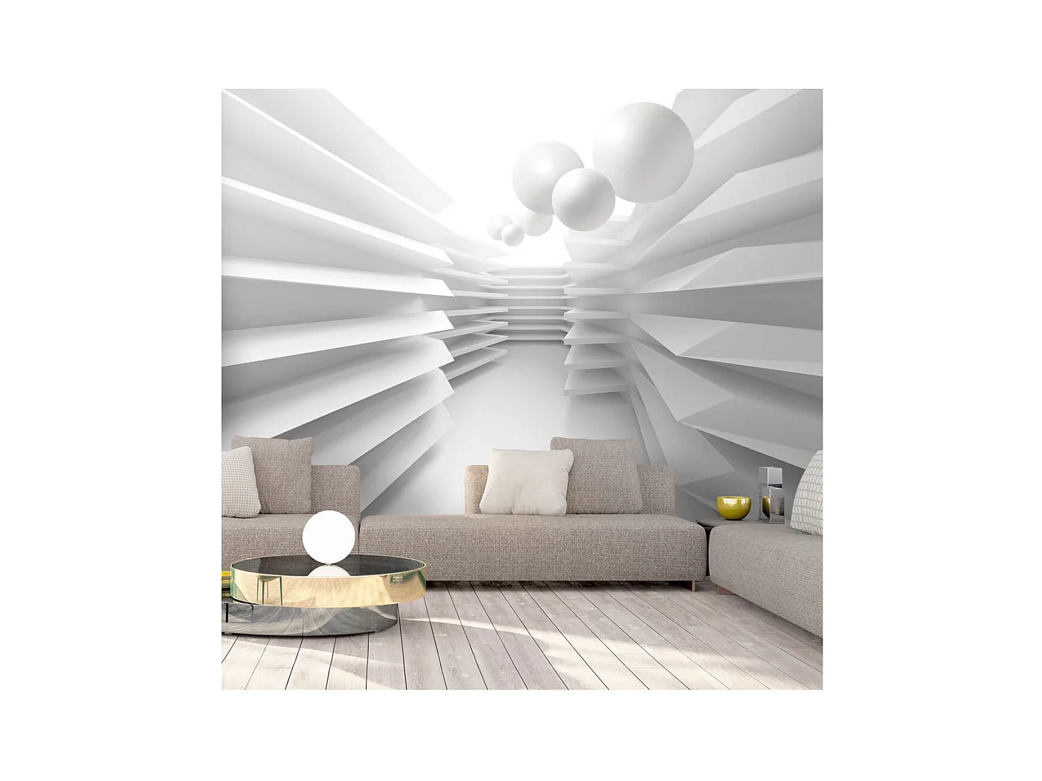 Papier Peint "White Maze" 175 x 250 cm