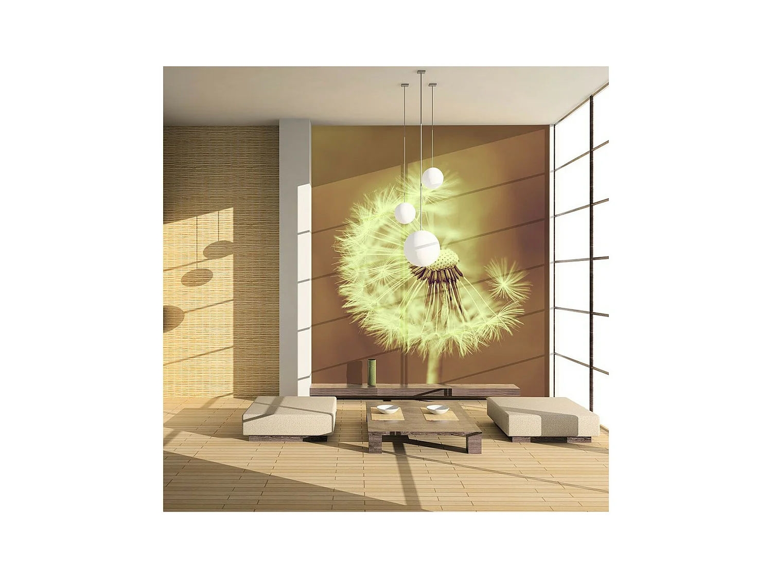 Papier Peint "Pissenlit Sépia III" 231 x 300 cm