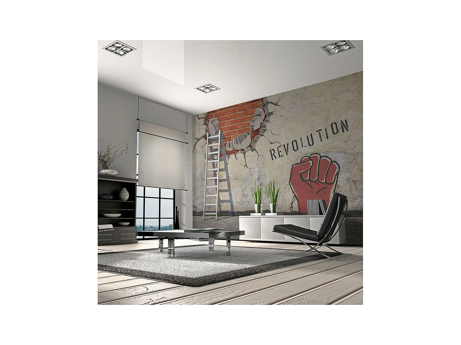 Papier Peint "La Main Invisible de la Révolution" 231 x 300 cm