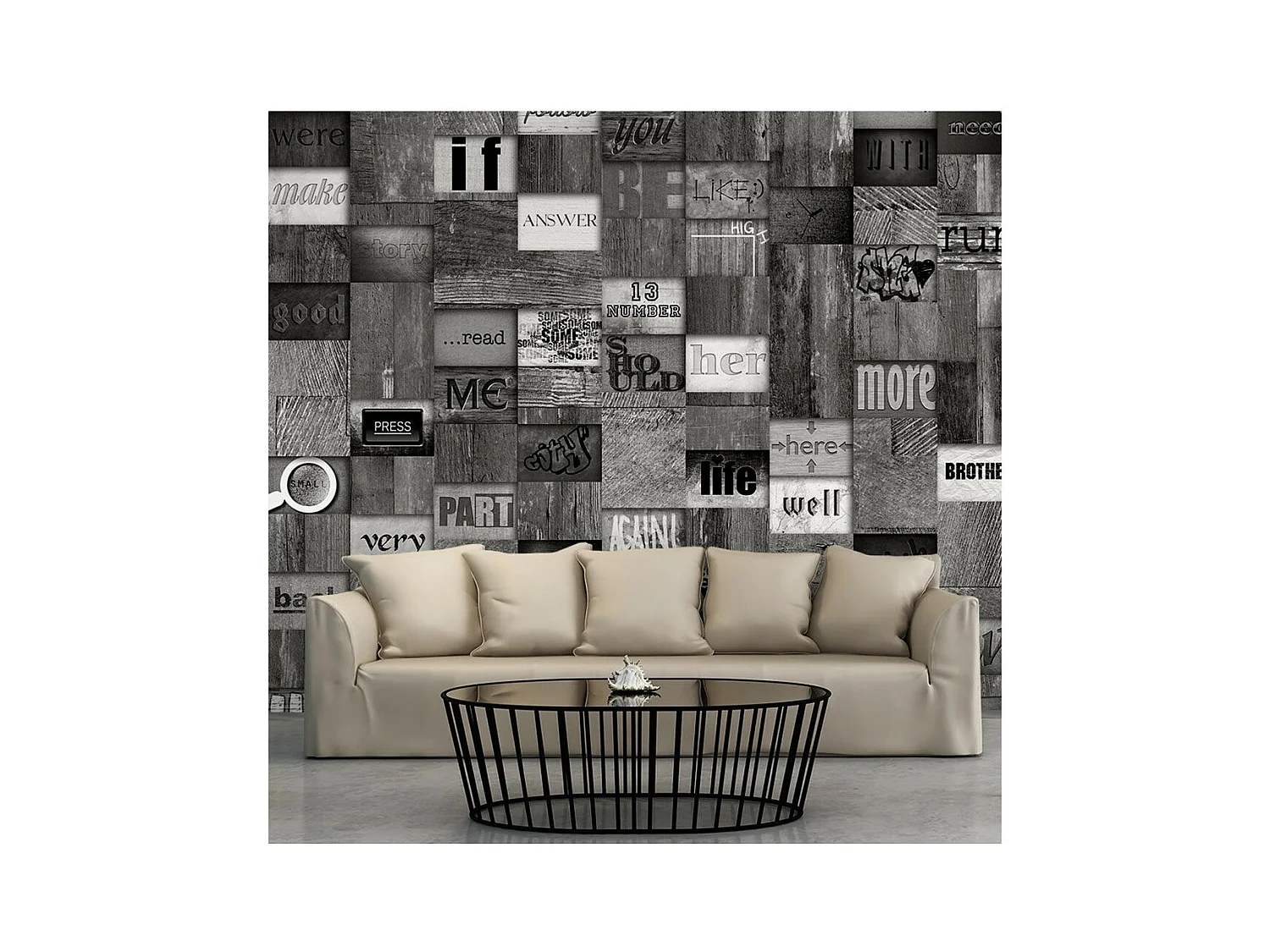 Papier Peint "Mosaic of Words" 50x1000cm