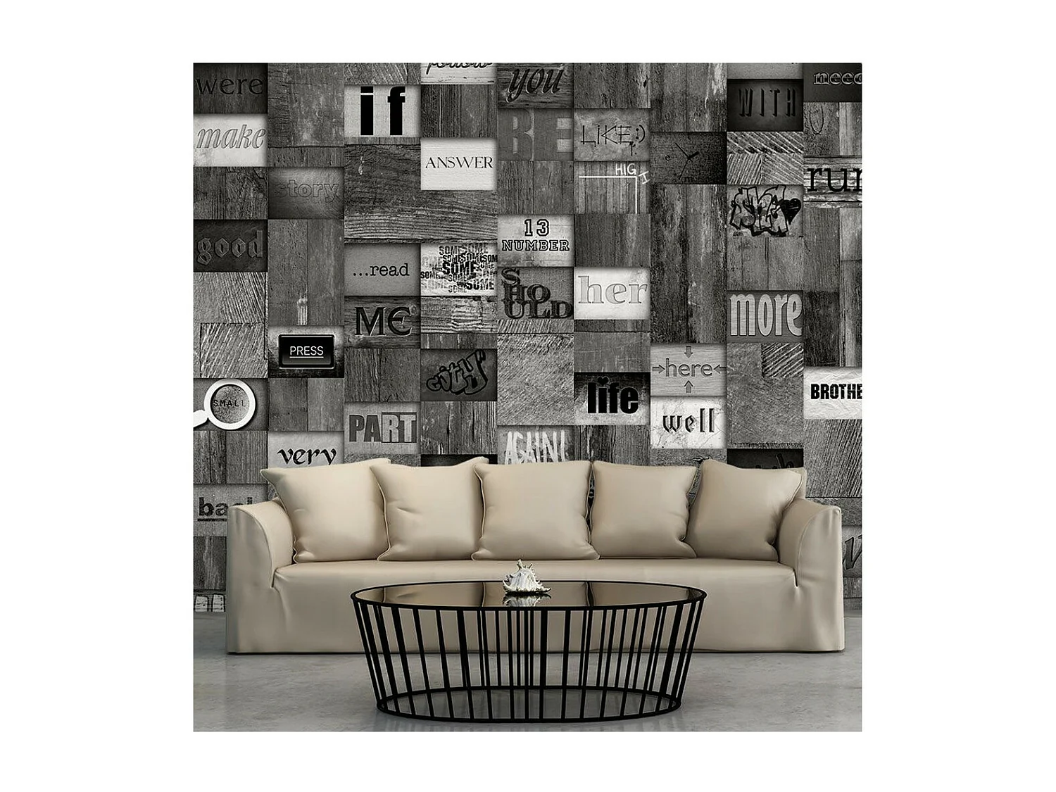 Papier Peint "Mosaic of Words" 50x1000cm