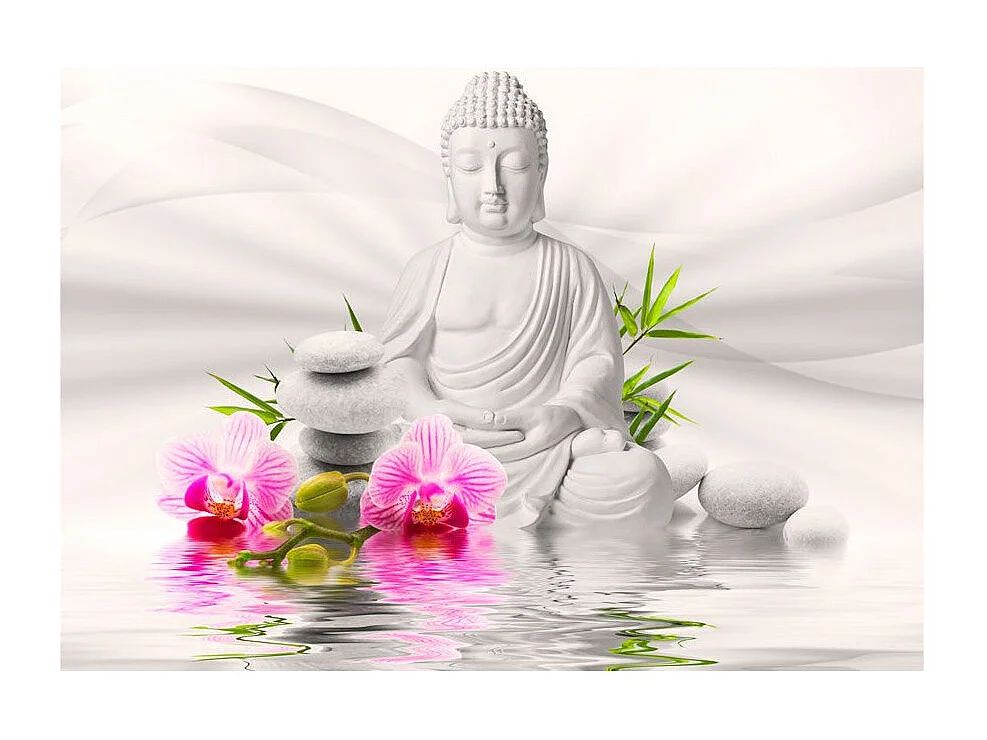 Papier Peint "Bouddha & Orchidées" 280 x 400 cm