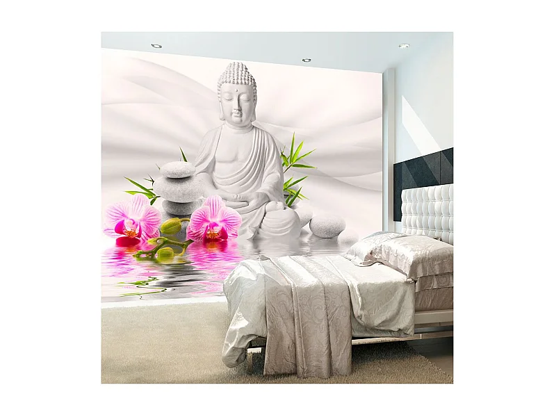 Papier Peint "Bouddha & Orchidées" 280 x 400 cm
