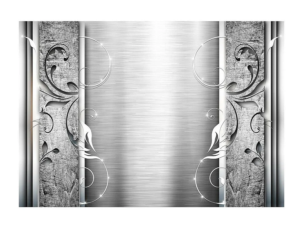 Papier Peint "Feuilles en Acier" 105 x 150 cm