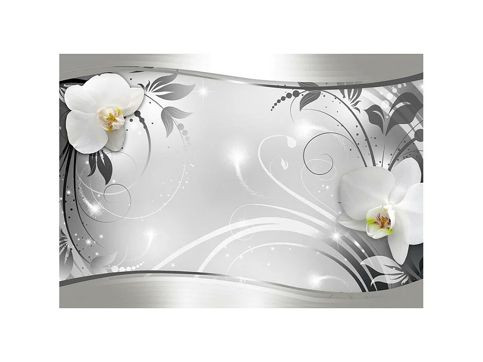 Papier Peint "Abstraction en Argent" 70 x 100 cm