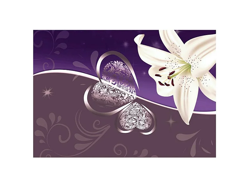 Papier Peint "Lily in Shades of Violet" 70 x 100 cm