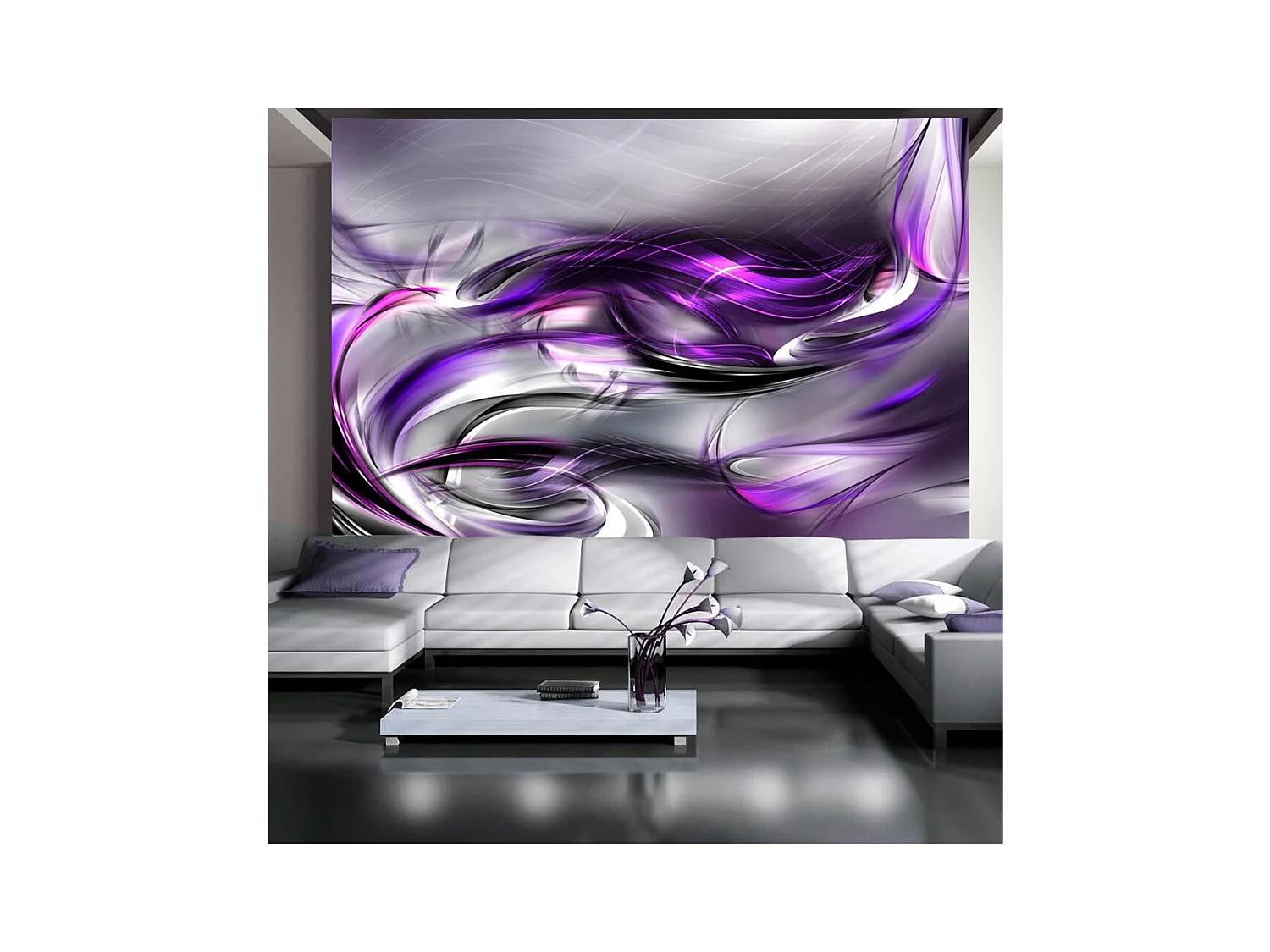 Papier Peint "Tourbillons Pourpre" 175 x 250 cm