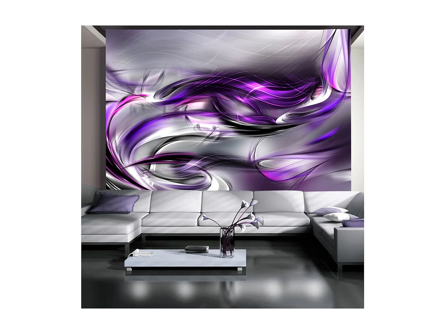 Papier Peint "Tourbillons Pourpre" 175 x 250 cm