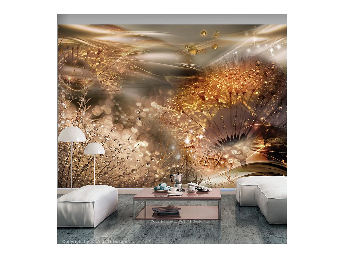 Papier Peint "Dandelions' World Gold" 70 x 100 cm