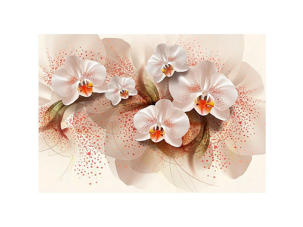 Papier Peint "Pale Yellow Orchids" 70 x 100 cm