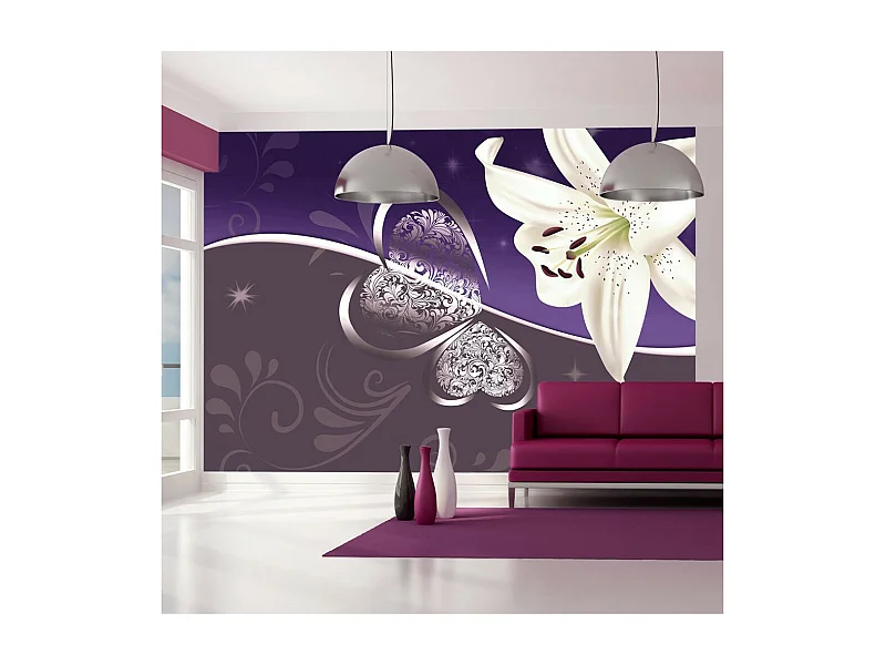 Papier Peint "Lily in Shades of Violet" 245 x 350 cm