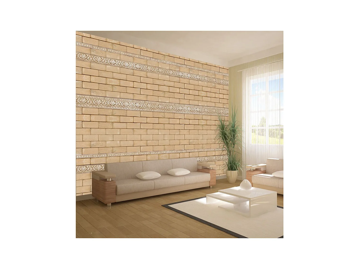 Papier Peint "Mur avec Ornements" 245 x 350 cm