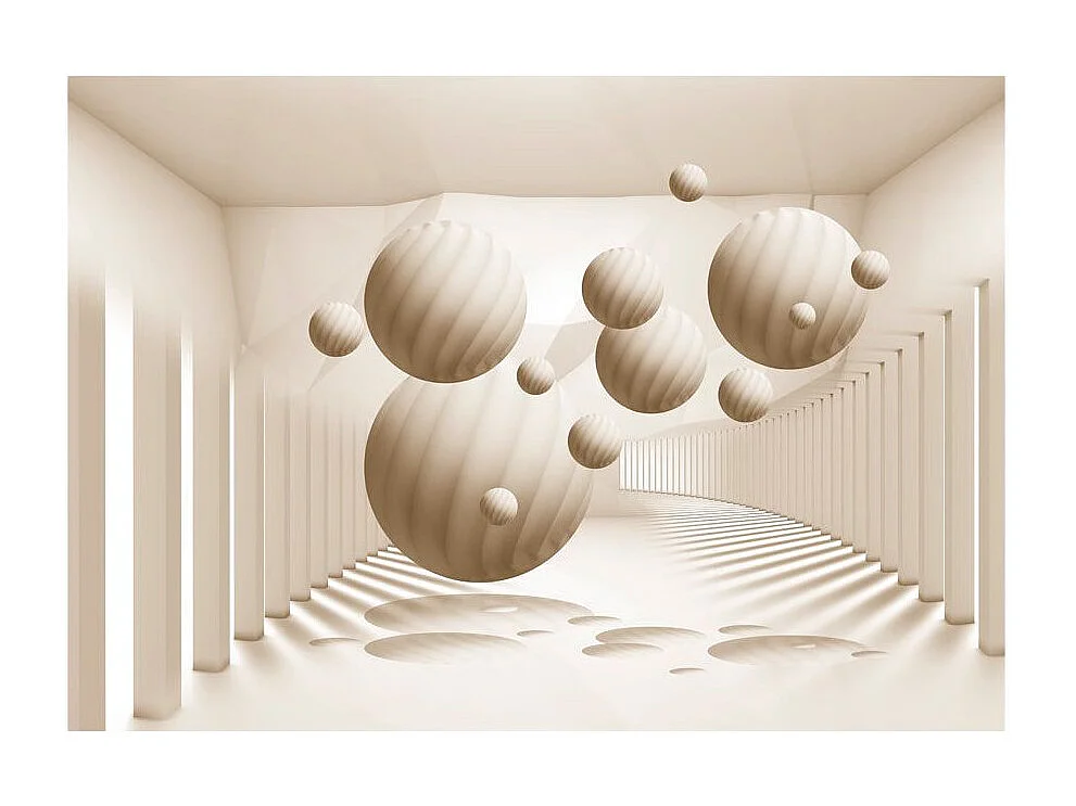 Papier Peint "Beige Balls" 140 x 200 cm