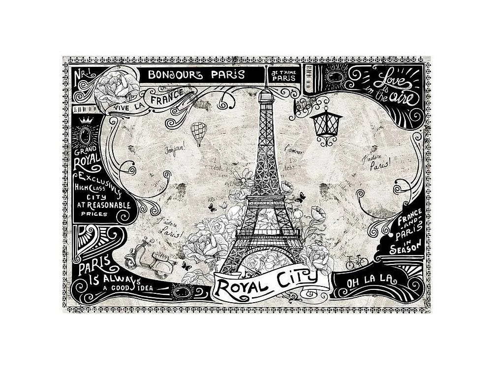 Papier Peint "Bonjour Paris" 245 x 350 cm