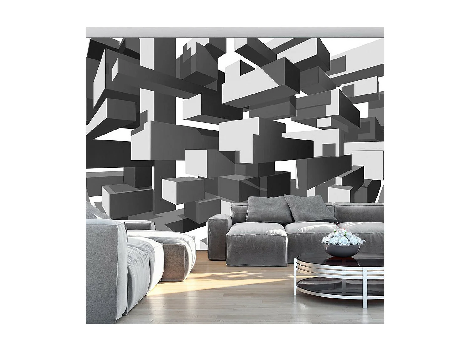 Papier Peint "Grey Notes" 105 x 150 cm