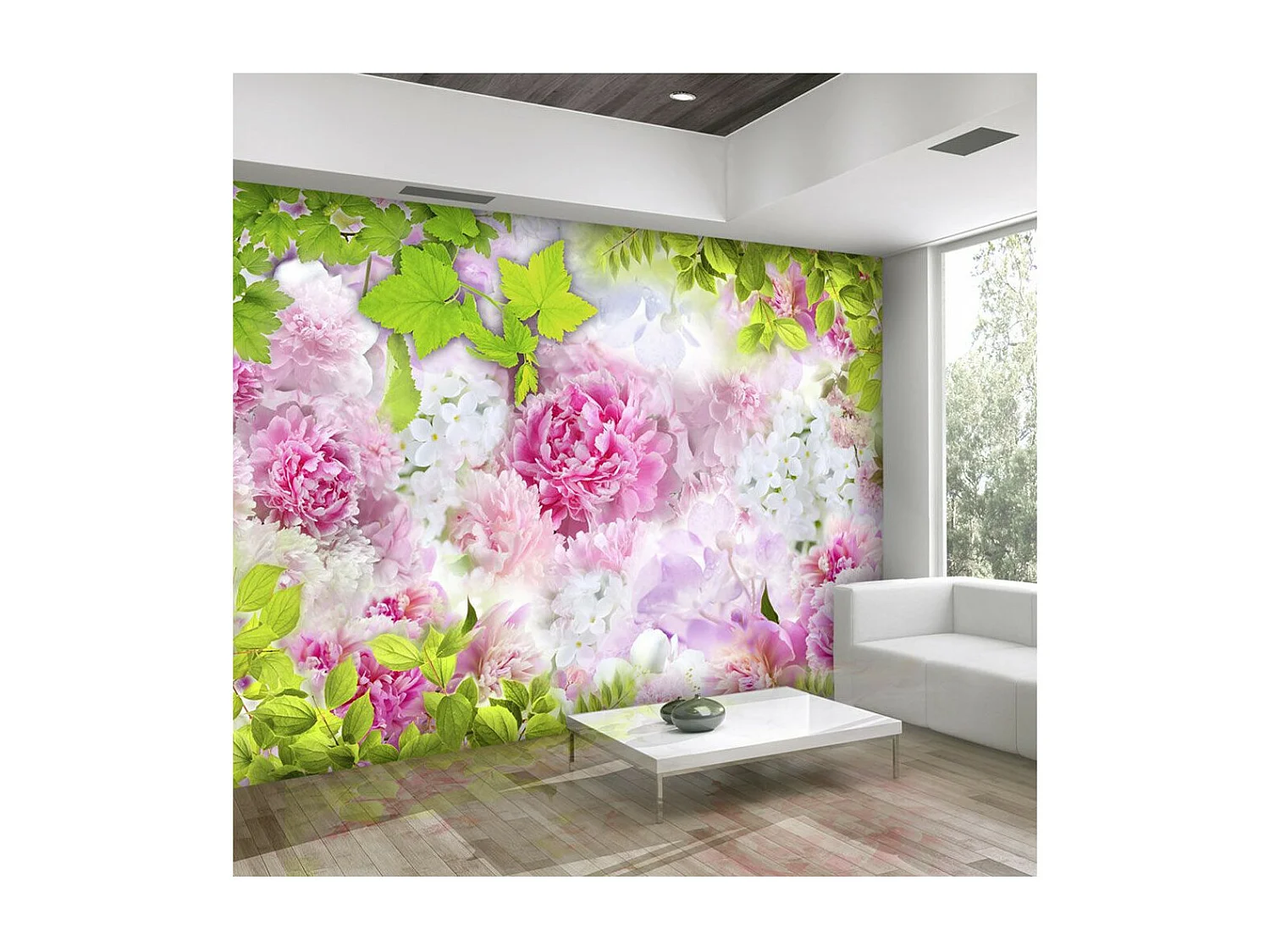 Papier Peint "Peonies" 140 x 200 cm