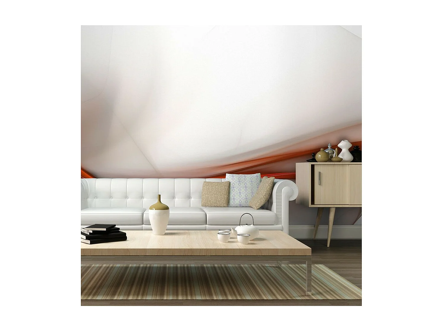 Papier Peint "Elegant Orange Design" 231 x 300 cm