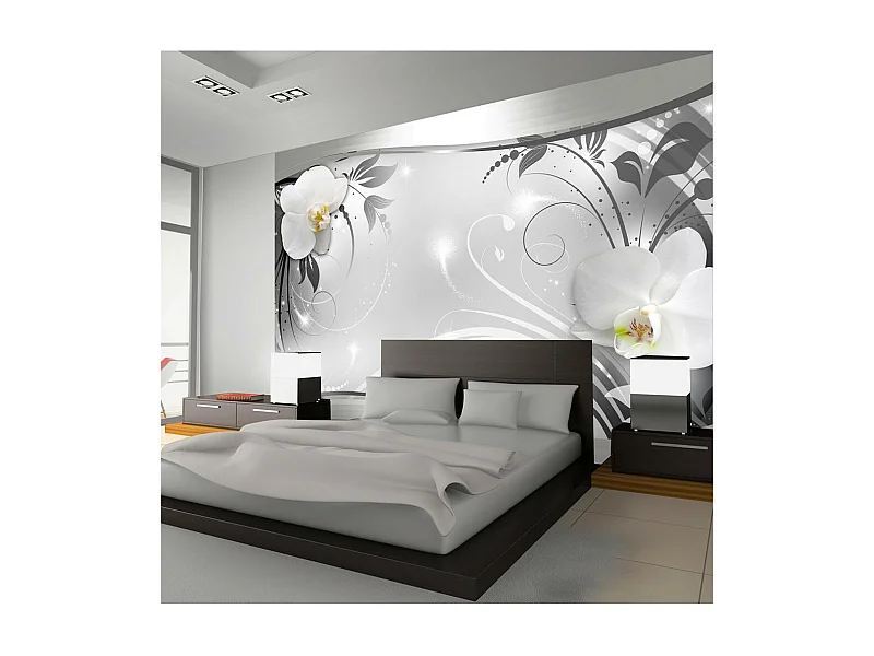 Papier Peint "Abstraction en Argent" 175 x 250 cm