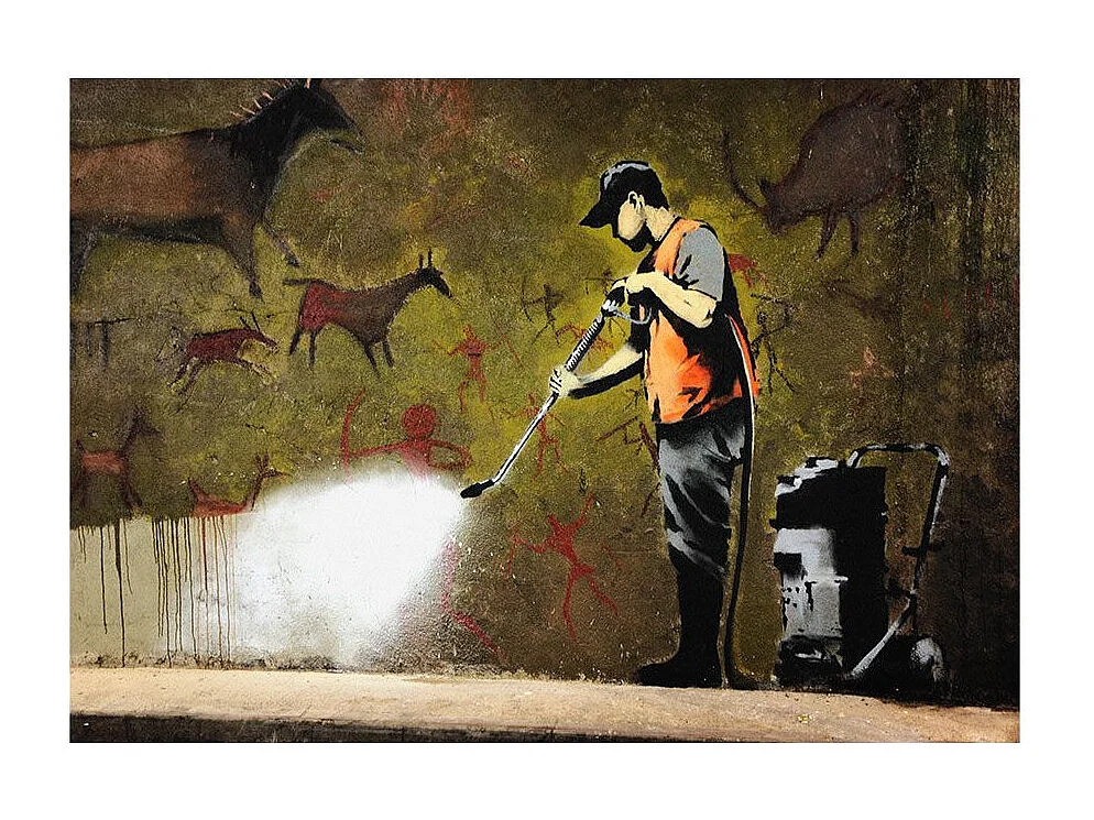 Papier Peint "Banksy - Cave Painting" 105 x 150 cm