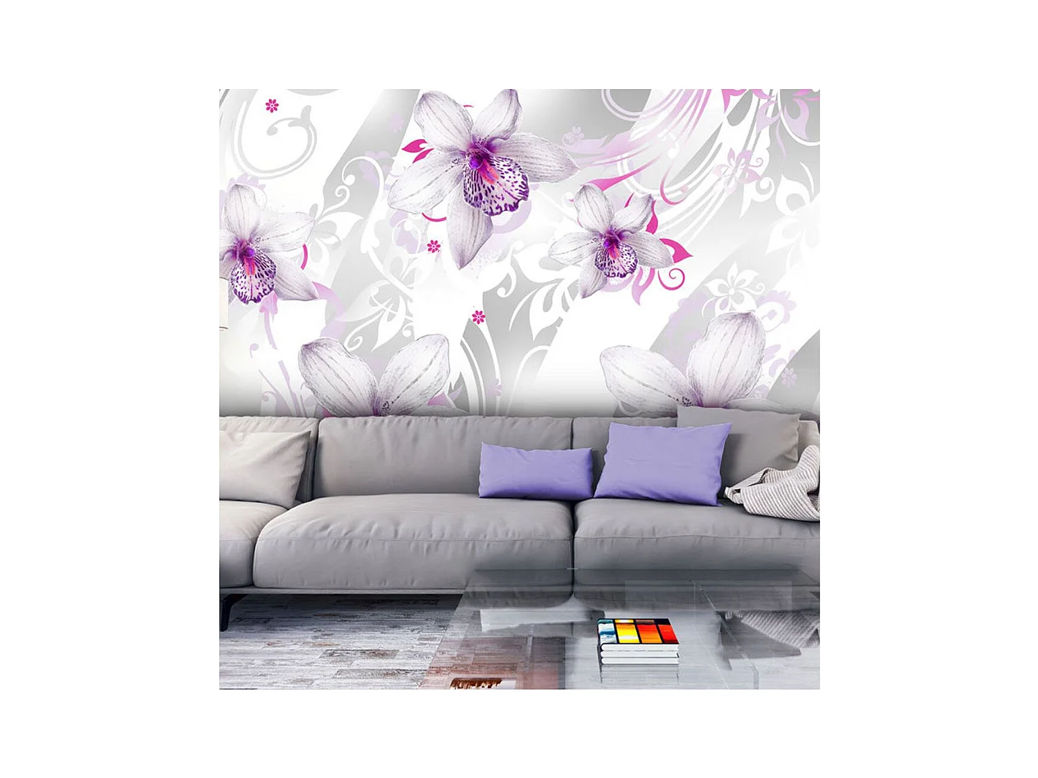Papier Peint "Sounds of Subtlety Silver" 245 x 350 cm