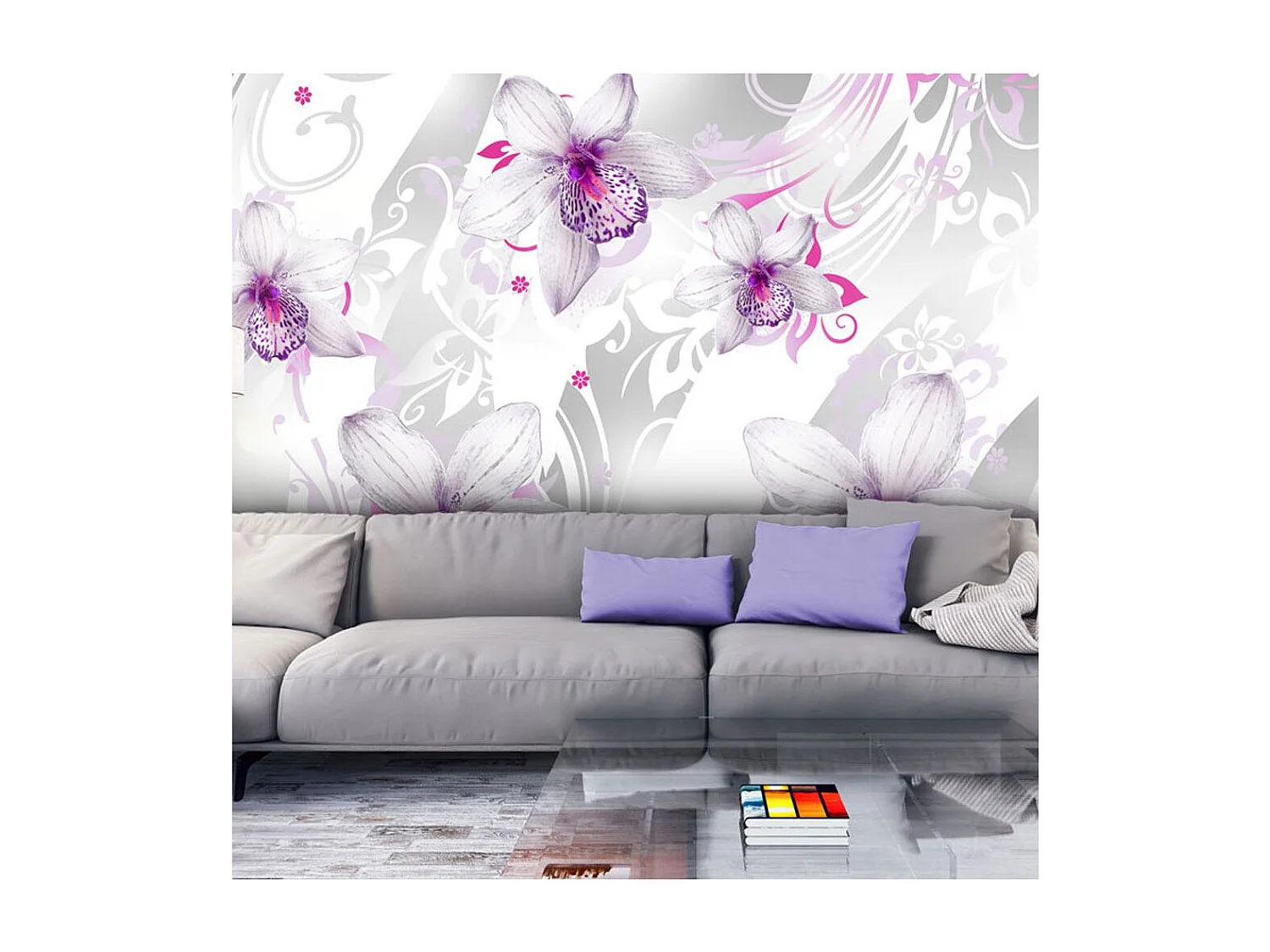 Papier Peint "Sounds of Subtlety Silver" 245 x 350 cm