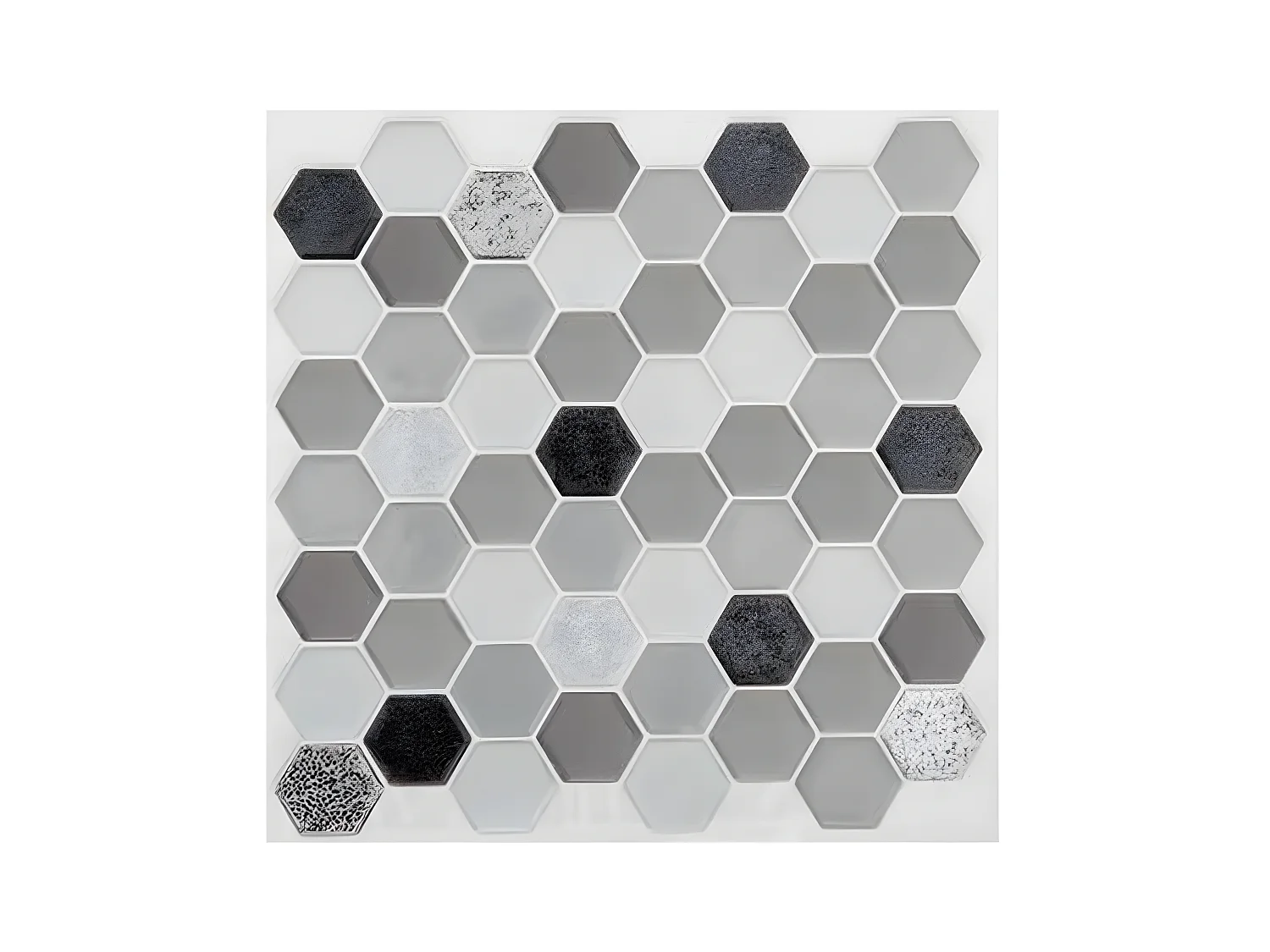 Lot de 2 Stickers Carrelage "Hoxa" 25x25cm Noir