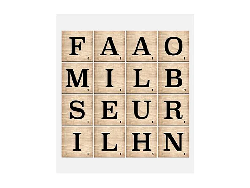 Sticker Relief "Lettres" 41x41cm Noir