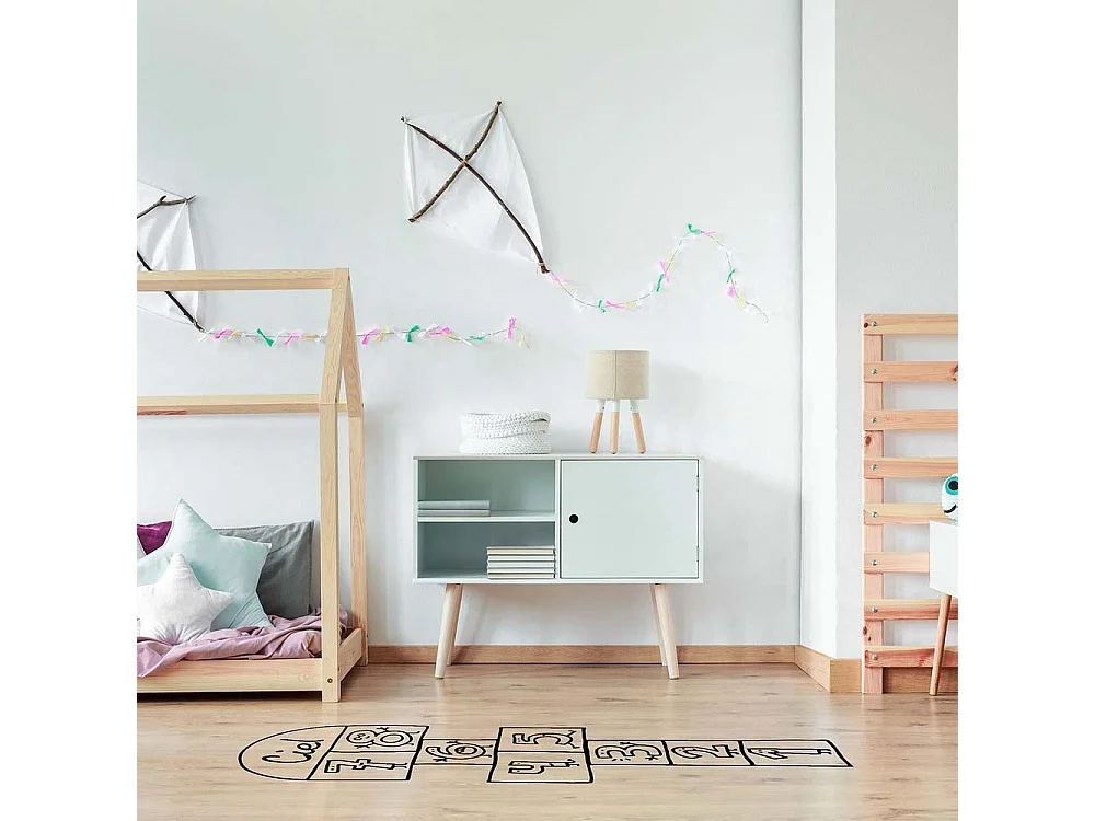 Sticker à Poser pour Sol "Marelle" 148cm Noir