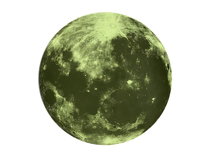Sticker Mural Phosphorescent "Lune" 25cm Vert