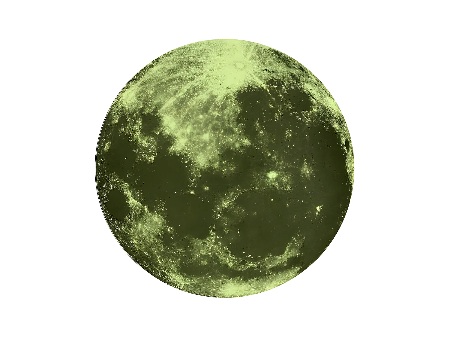 Sticker Mural Phosphorescent "Lune" 25cm Vert