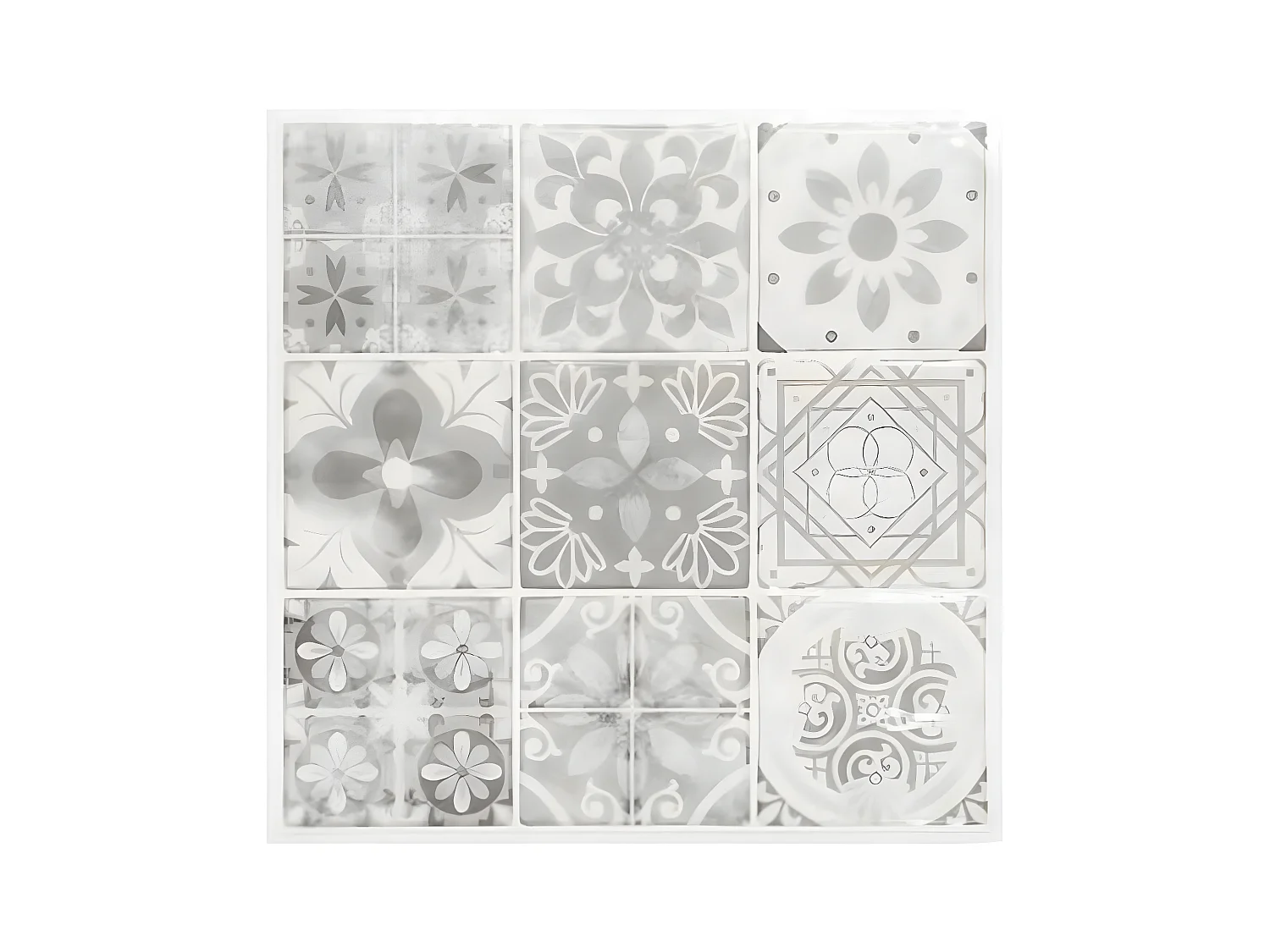 Lot de 2 Stickers Carrelage "Yto" 25x25cm Gris