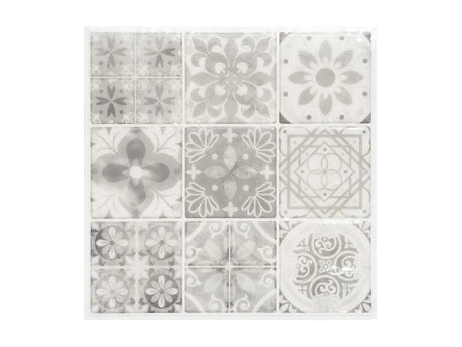 Lot de 2 Stickers Carrelage "Yto" 25x25cm Gris