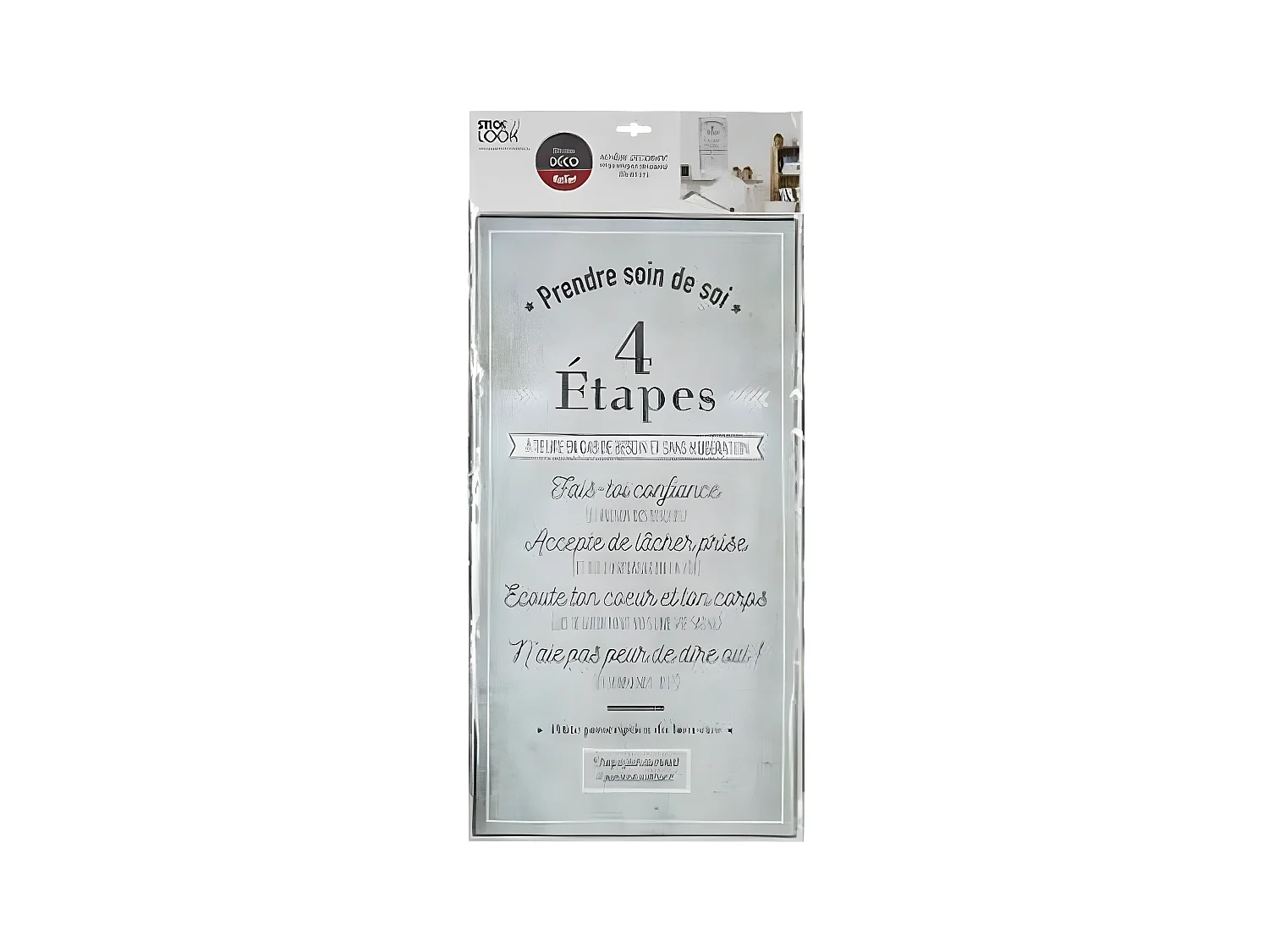 Sticker Relief "Soin de Soi" 32x60cm Gris