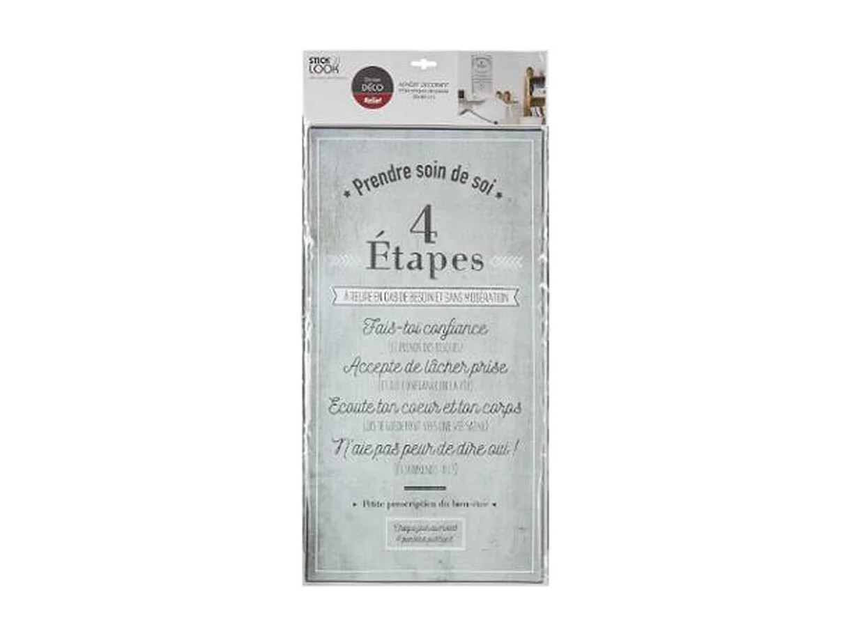 Sticker Relief "Soin de Soi" 32x60cm Gris