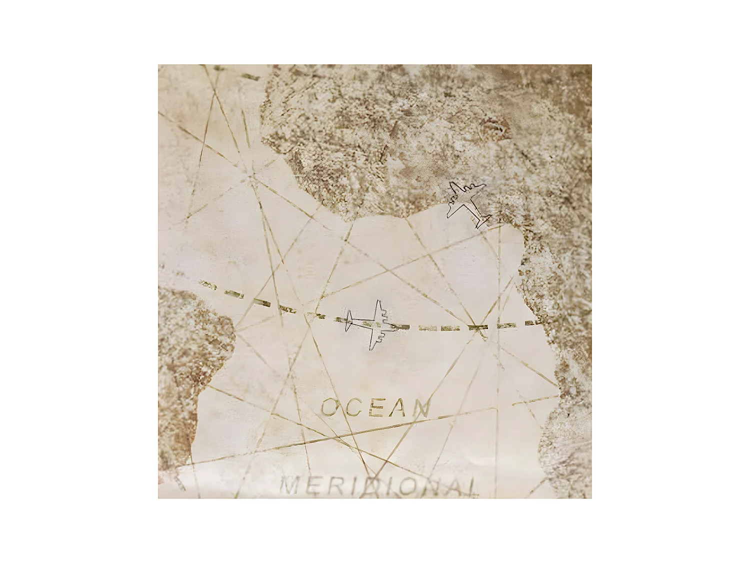 Sticker Plat Mural "Loft" 70x87cm Naturel & Blanc