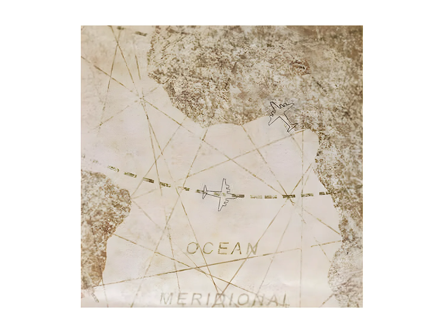 Sticker Plat Mural "Loft" 70x87cm Naturel & Blanc