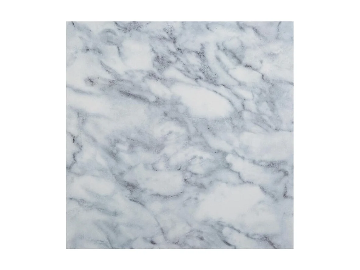 Lot de 2 Stickers Effet Marbre "Plaque" 30x30cm Blanc