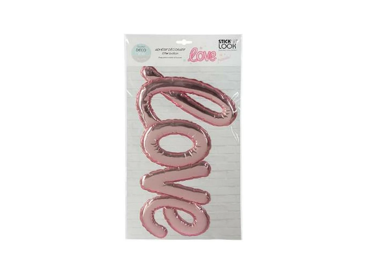 Adesivo decorativo palloncino PVC rosa 47,5x24,5cm