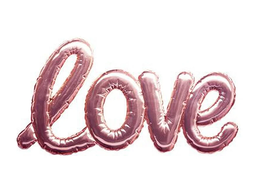 Sticker Ballon "Love" 24x47cm Rose