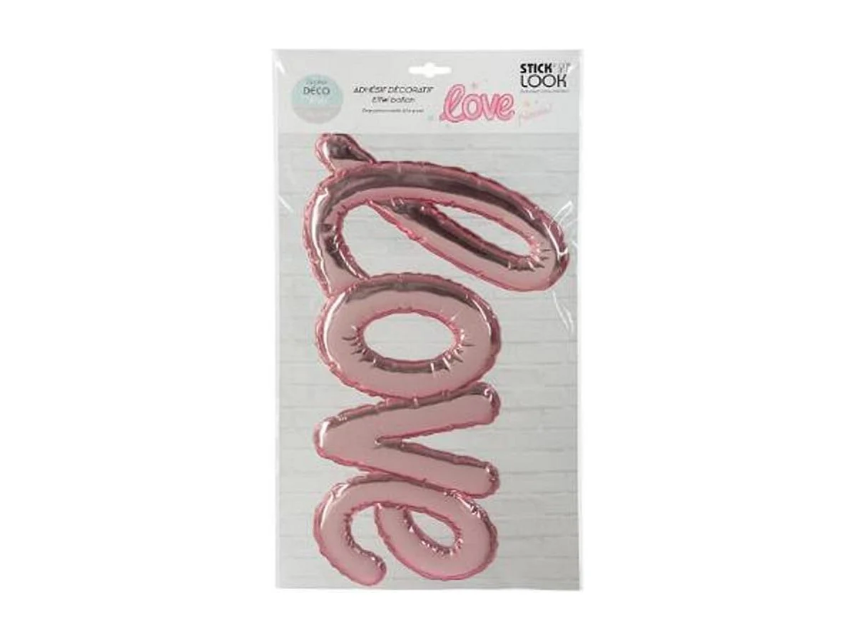 Decoratieve ballonsticker van roze pvc 47,5x24,5cm