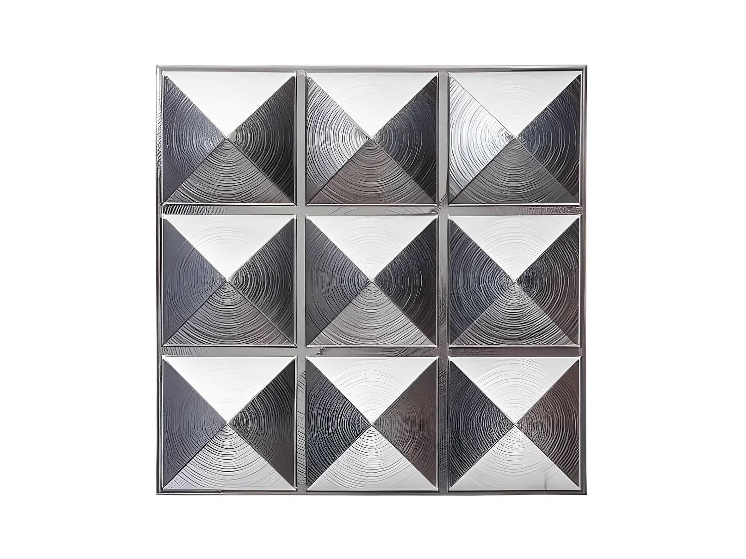 Lot de 6 Stickers Mureaux "Piky" 30x30cm Argent