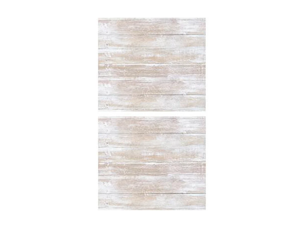 Lot de 2 Stickers Muraux "Bois" 70x80cm Blanc